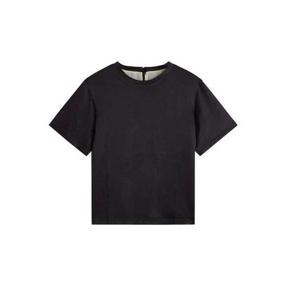 Phoebe Philo Women Black Silk Graphic T-Shirt